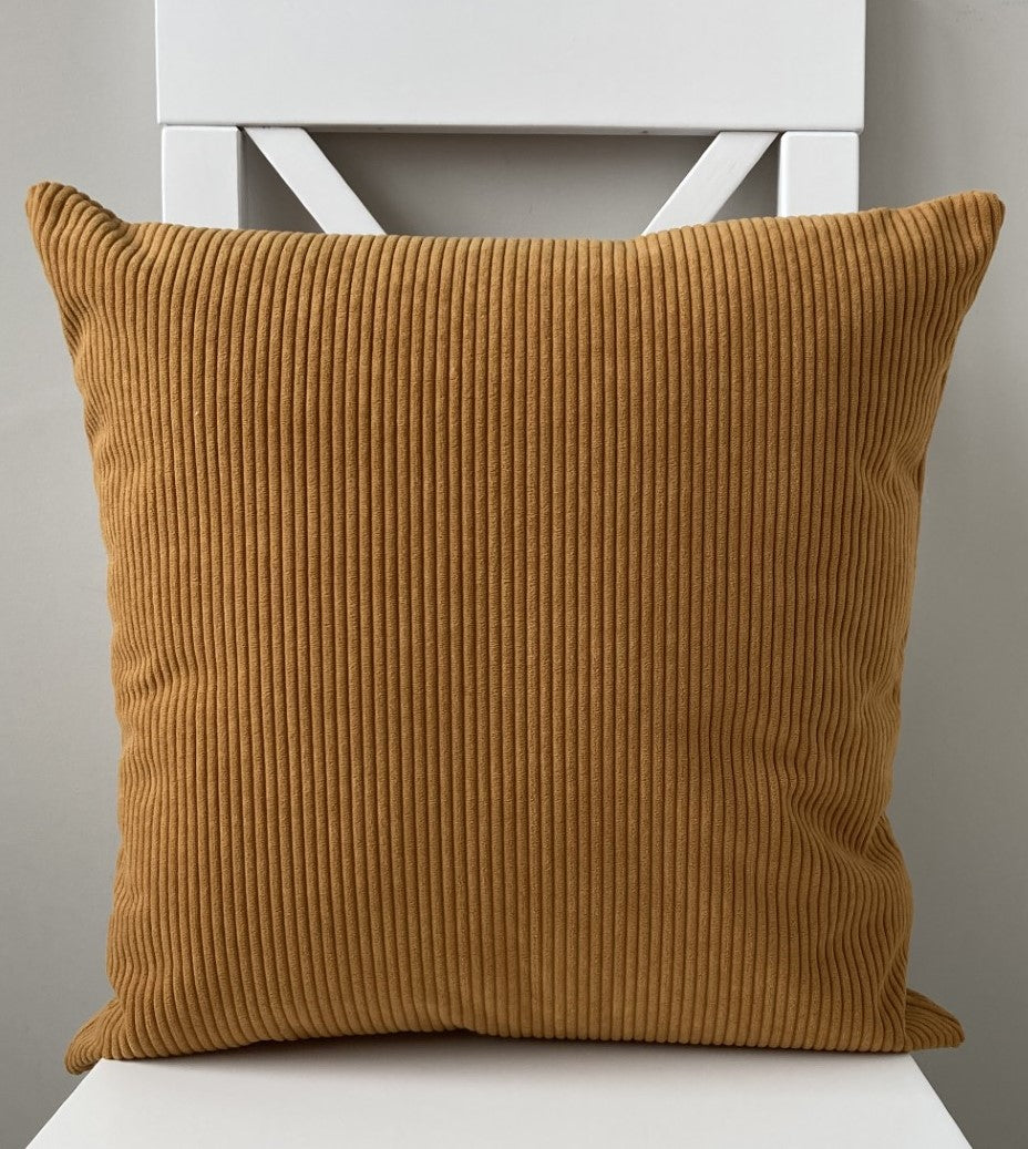 just cushions soft chunky cord cushion ochre yellow handmade cushion made in the uk